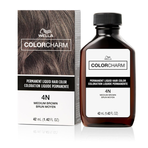 WELLA Color Charm Permanent Liquid Hair Color  4N Medium Brown - 1.4 fl oz