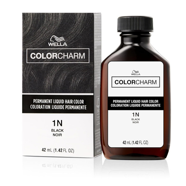 wella COLORCHARM Permanent Liquid Hair Color  1N Black - 1.4 fl oz