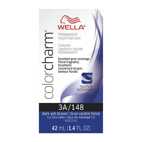 WELLA Color Charm Permanent Liquid Hair Color 3A/148 Dark Ash Brown - 1.4 fl oz