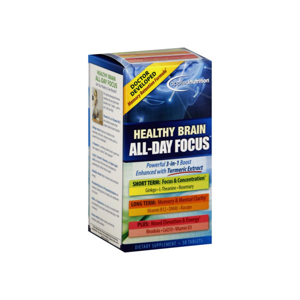 Applied Nutrition Healthy Brain All-Day Focus Tablets 50 Ea