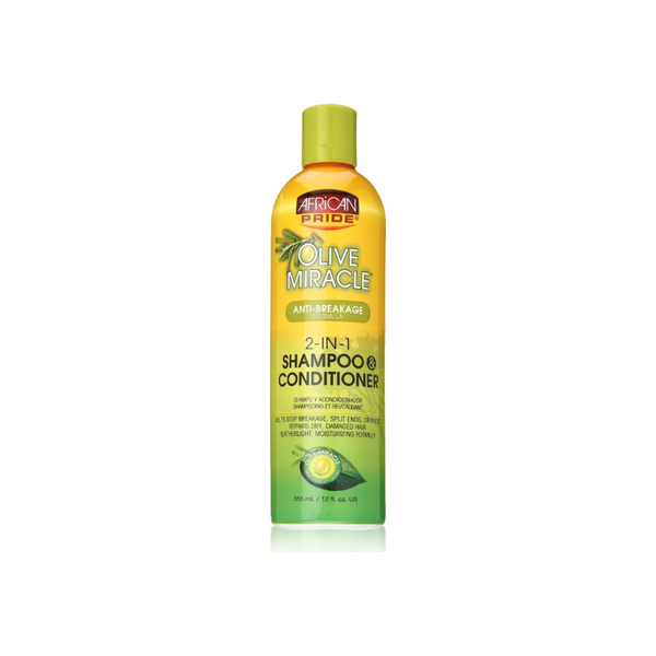 African Pride Olive Miracle 2-In-1 Shampoo & Conditioner 12 Oz