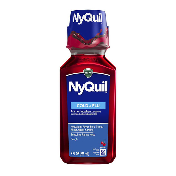 Vicks Nyquil Cough Nighttime Relief, 8 Fl Oz,