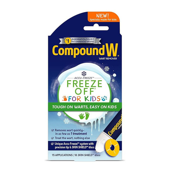 Compound W Freeze Off For Kids Wart Remover,18 Skin Shield Discs,