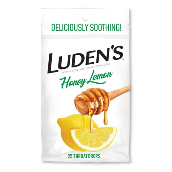 Ludens Soothing Throat Drops, Honey Lemon, 25 Ct