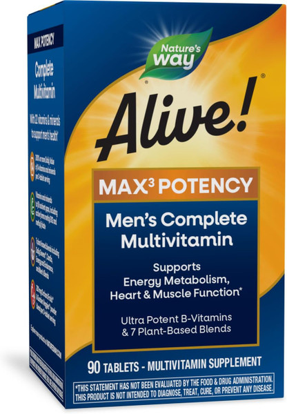 Nature’S Way Alive! Men’S Max3 Potency Multivitamin, 90 Ct