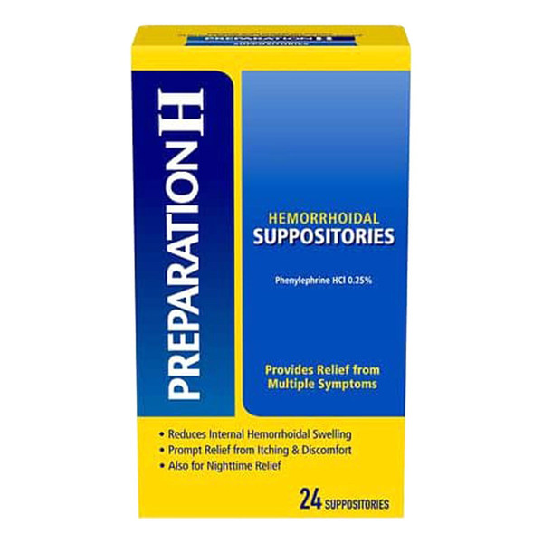 Preparation H Hemorrhoid Suppositories For Itching And Discomfort Relief - 24 Count