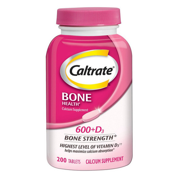 Caltrate 600 Plus D3 Calcium And Vitamin D Supplement Tablets, 200 Count