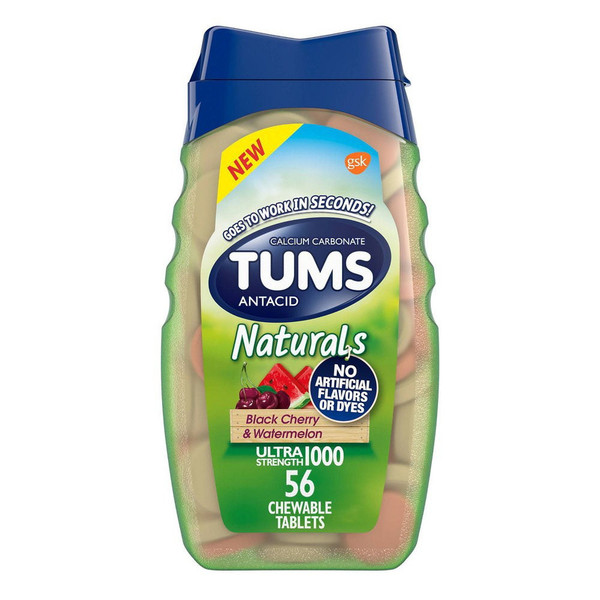 Tums Naturals Ultra Strength Antacid Chews 56 Ct