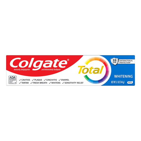 Colgate Total Whitening Toothpaste, Mint Toothpaste, 5.1 Oz Tube