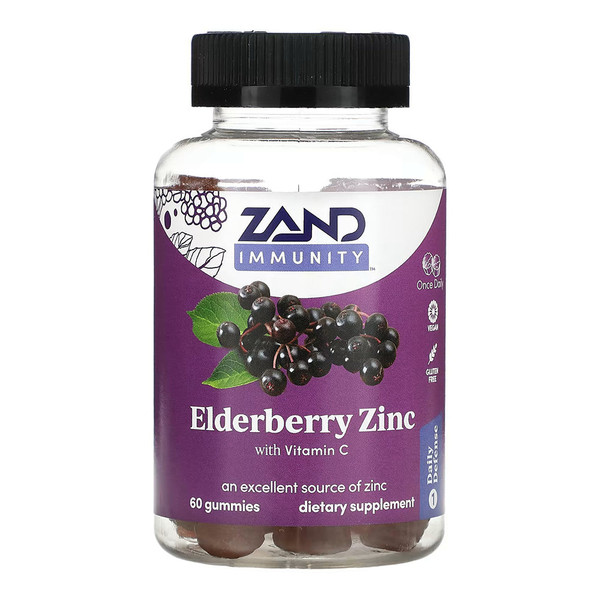 Zand, Elderberry Zinc Immune Support Gummies, 1 Each, 60 Count