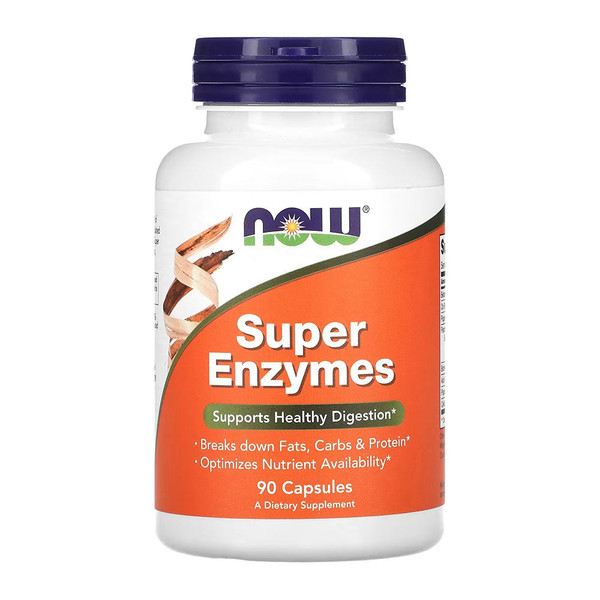 Now Foods, Super Enzymes Supports Healthy Digestion Dietary Supplement Bottle, 1 Each, 90 Vcap