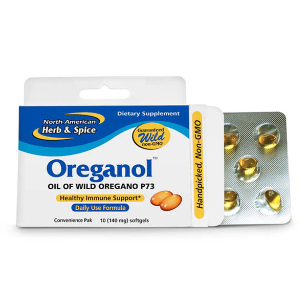North American Herb & Spice, Oreganol P73 Blister Pack Dietary Supplement, 1 Each, 10 Sgel