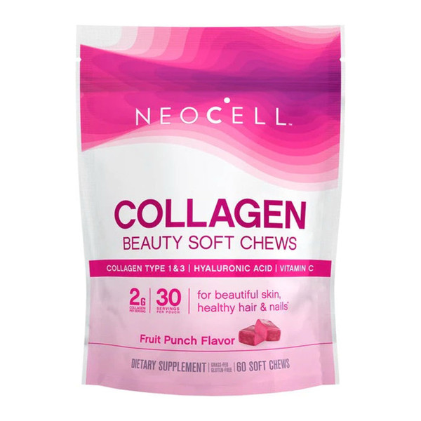 Neocell Corporation, Collagen Beauty Soft Chews Fruit Punch Flavor, 1 Each, 60 Ct