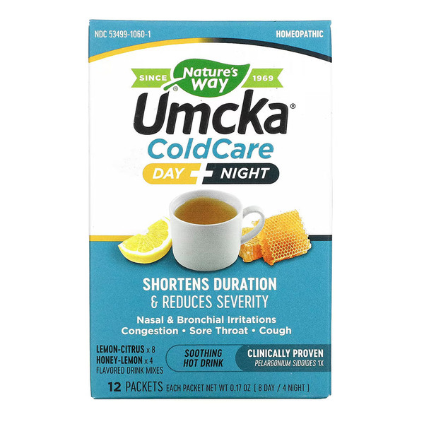 Natures Way, Umcka Coldcare Day+Night Hot Drink, 1 Each, 12 Ct