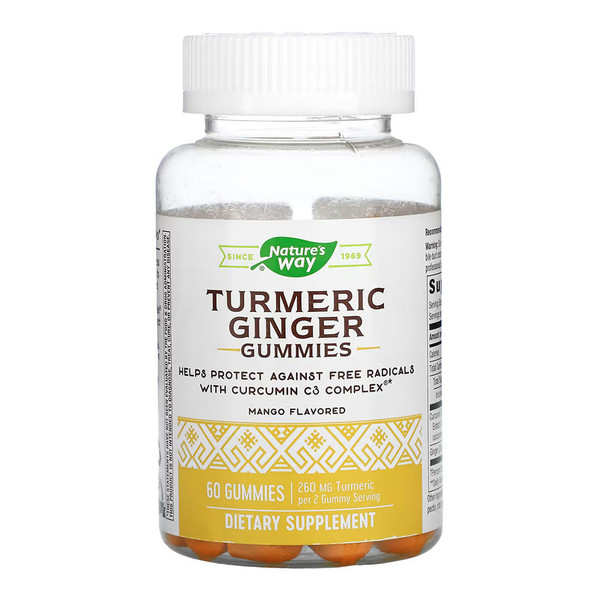 Nature'S Way, Turmeric Ginger Gummies Mango, 1 Each, 60 Ct