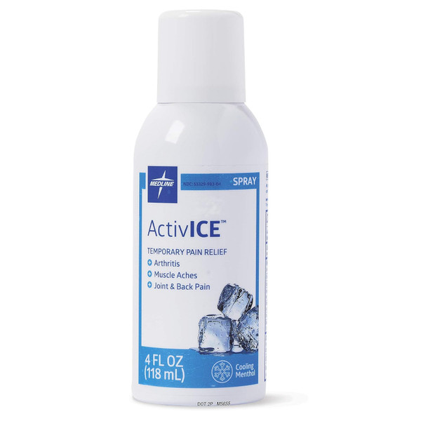 Medline Activice Spray Cooling Gel, Topical Pain Relief For Arthritis, Joint, Muscle, Back & Body Aches & Pain, 4 Oz