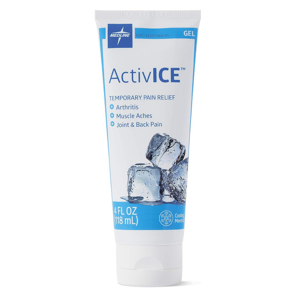 Medline Activice Topical Pain Reliever Gel, Great For Arthritis, Muscle Aches And Back Injuries, 4-Oz