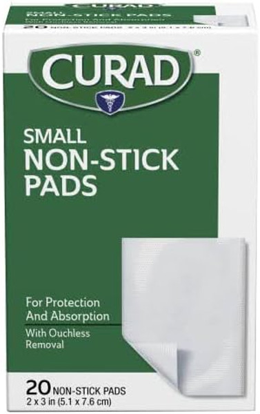 Curad Non-Stick Pads, 20 Count