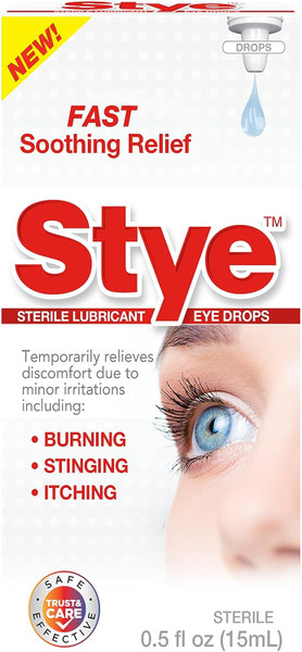 Stye Sterile Lubricant Eye Drops, Stye Relief Eye Drops, 0.5Oz