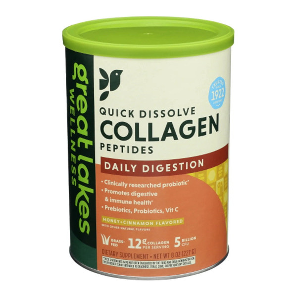 Great Lakes Wellness, Collagen Peptides Honey Cinnamon, 1 Each, 8 Oz