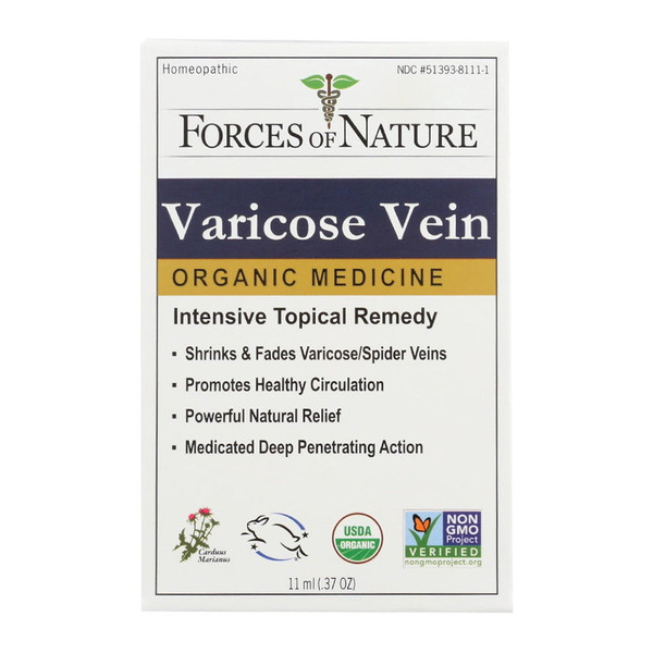 Forces Of Nature, Organic Varicose Vein Intensive Topical Remedy, 1 Each, 11 Ml