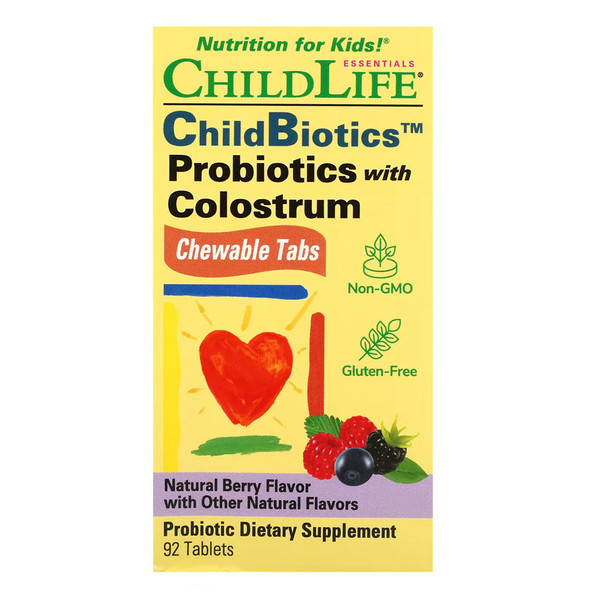 Childlife Essentials, Child Life Probiotics Plus Colostrum Natural Mixed Berry Let'S, 1 Each, 90 Tab