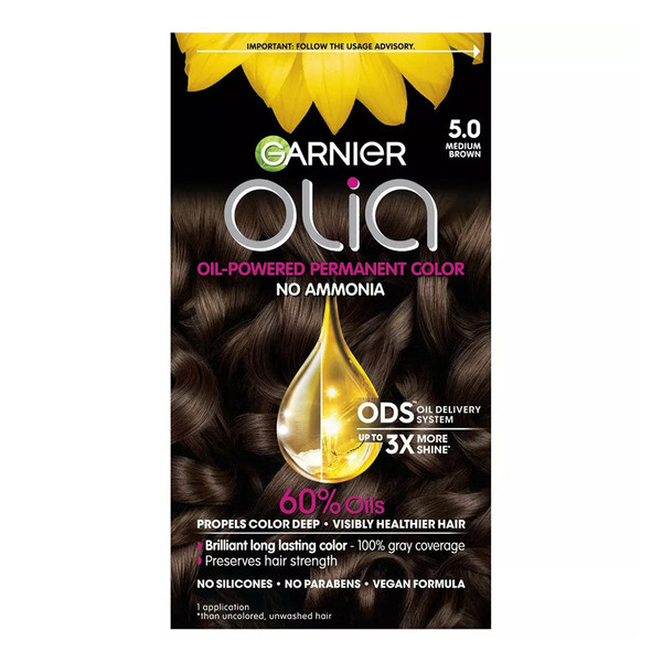 Garnier Olia Ammonia Free Permanent Hair Color, 1Ct