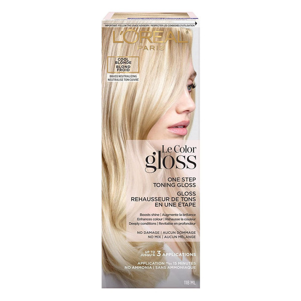 L'Oreal Paris Le Color One Step Hair Toning Gloss, Cool Blonde, 4 Ounce