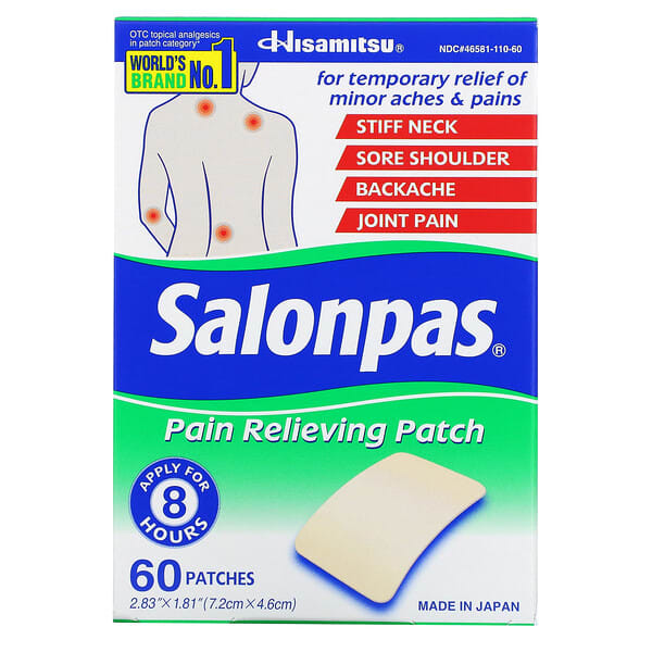 Salonpas, Pain Relieving Patch, 1 Each, 60 Ct