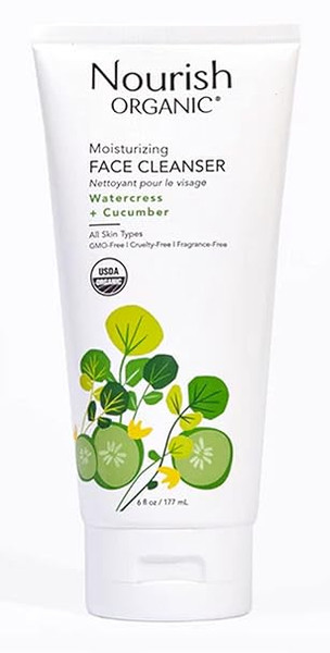 Nourish, Organic Face Cleanser Moisturizing Cream Watercress And Cucumber Bottle , 1 Each, 6 Fl Oz