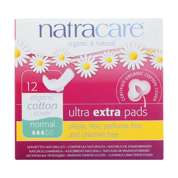 Natracare Organic Cotton Ultra Extra Pads Normal - 12 Ct