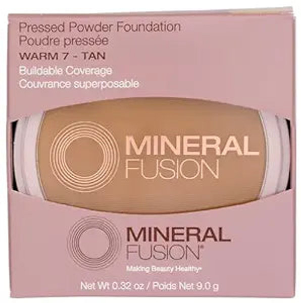 Mineral Fusion, Pressed Powder Foundation Warm-7 Tan, 1 Each, 0.32 Oz