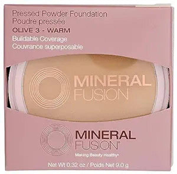 Mineral Fusion, Pressed Powder Foundation Olive-3 Warm, 1 Each, 0.32 Oz