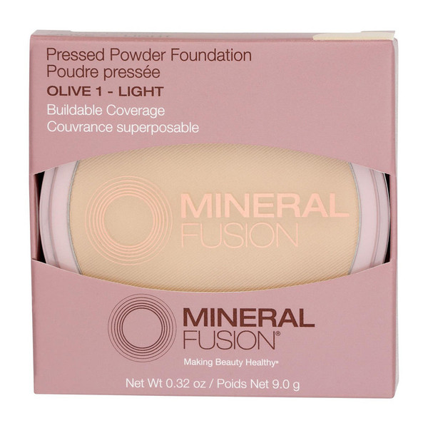 Mineral Fusion Pressed Powder Foundation Olive 1, Light - 0.32 Oz