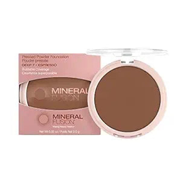 Mineral Fusion, Pressed Powder Foundation Deep-7 Espresso, 1 Each, 0.32 Oz