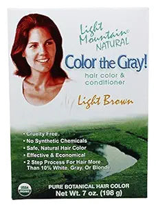 Light Mountain, Hair Color Color The Gray! Brown, 1 Each, 7 Oz