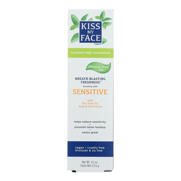 Kiss My Face Toothpaste Sensitive Fluoride Free Gel - 4.5 Oz