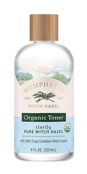 Humphreys Clarify Witch Hazel Organic Toner, Clear, 8 Oz