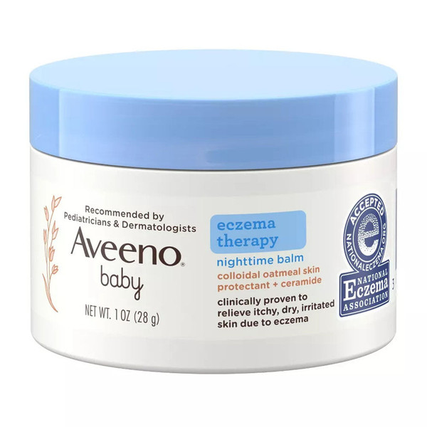Aveeno Baby Eczema Therapy Nighttime Balm With Colloidal Oatmeal, Travel Size, 1 Oz