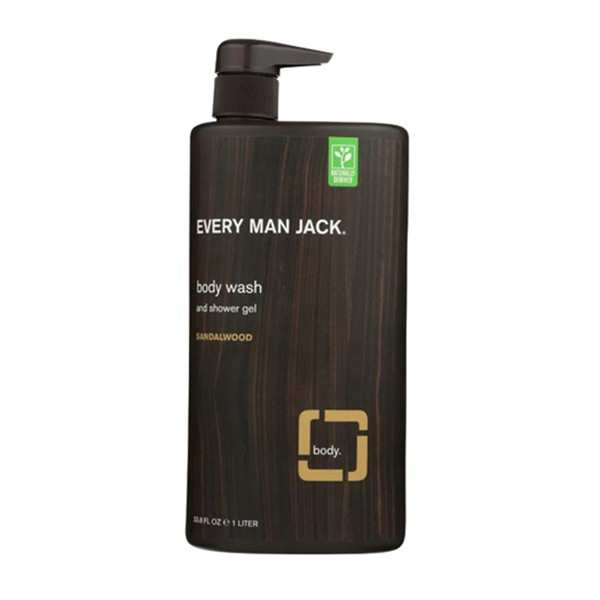 Every Man Jack, Body Wash Sandalwood Body Wash, 1 Each, 33.8 Oz