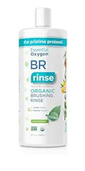 Essential Oxygen, Organic Mouthwash Brushing Rinse Peppermint, 1 Each, 32 Fl Oz