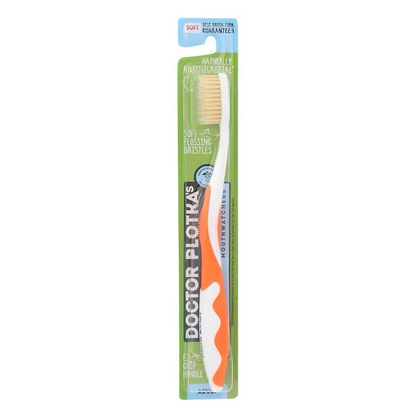 Doctor Plotka'S, Mouth Watchers Adult Orange Toothbrush Soft, 1 Each, 1 Ct