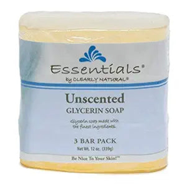 Clearly Natural, Bar Soap 3-Pack, Glycerin Unscented, 1 Each, 3/4 Oz