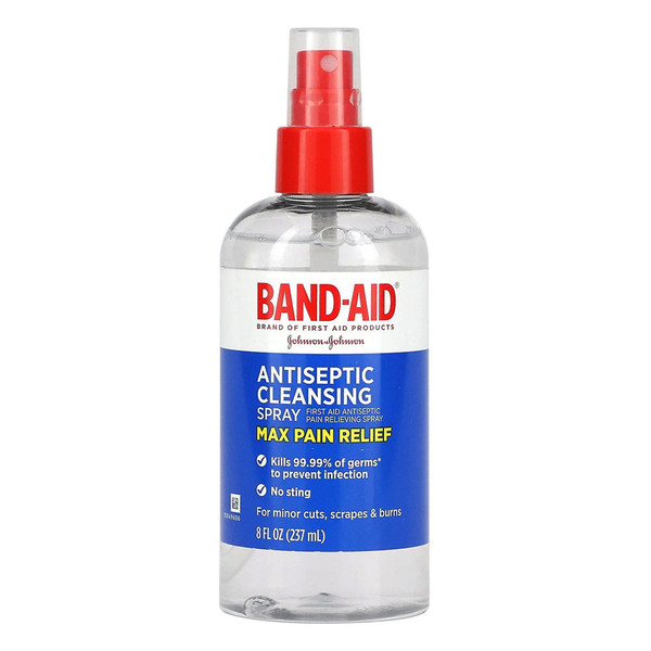 Band-Aid Brand Pain Relieving Antiseptic Cleansing Spray, Pramoxine Hcl, 8 Fl. Oz