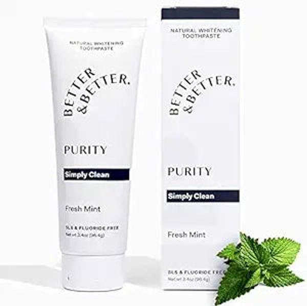 Better & Better Purity Toothpaste ,Fluoride Free 3.4 Oz