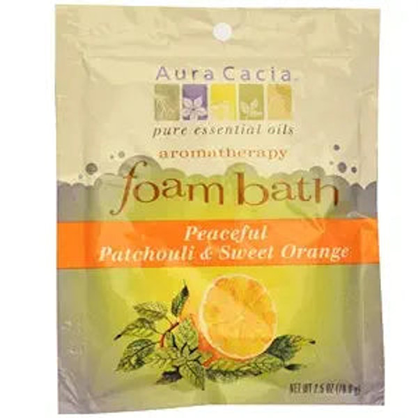 Aura Cacia, Foam Bath Packet, Peaceful Patchouli And Orange, Case Of 6, 2.5 Oz