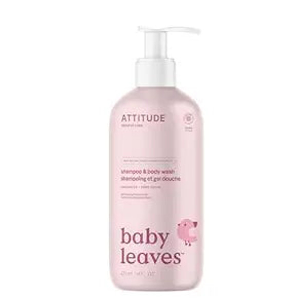 Attitude 2-In-1 Shampoo And Body Wash For Baby,  Fragrance-Free 16 Fl Oz