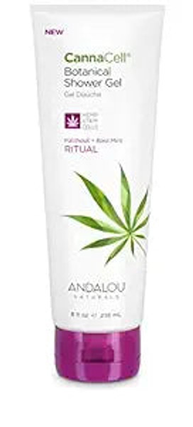 Andalou Naturals, Cannacell Botanical Shower Gel Patchouli And Basil Mint Ritual, 1 Each, 8 Fl Oz