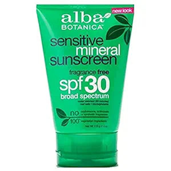 Alba Botanica, Fragrance Free Spf 30 Very Emollient Mineral Sunscreen, 1 Each, 4 Oz