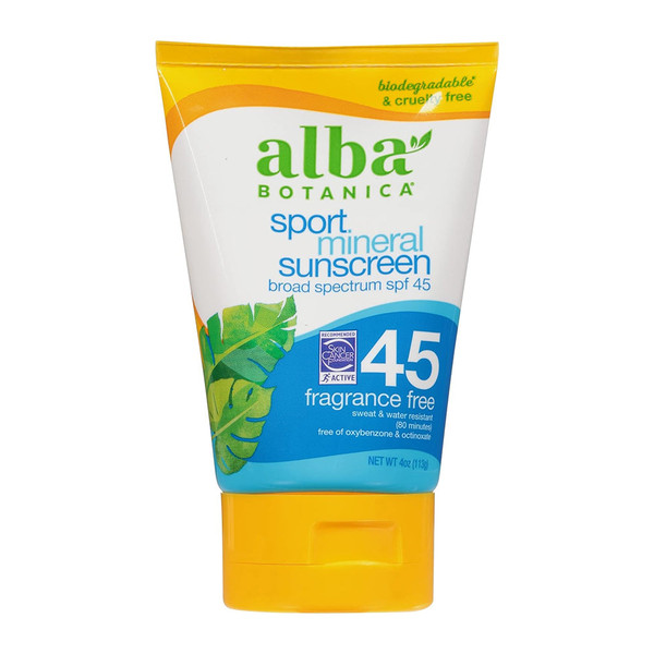 Alba Botanica, Sunscreen Sport Mineral Spf 45, 1 Each, 4 Oz